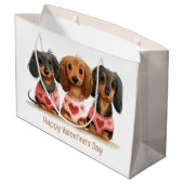Gelukkige Valentijnsdag teckel honden Groot Cadeauzakje (Achterkant Gekanteld)