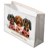 Gelukkige Valentijnsdag teckel honden Groot Cadeauzakje (Voorkant Gekanteld)