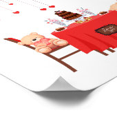 Gelukkige Valentijnsdag Teddy Bear Design Wall Dec Poster (Hoek)
