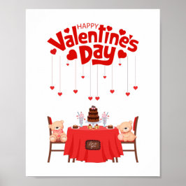 Gelukkige Valentijnsdag Teddy Bear Design Wall Dec Poster