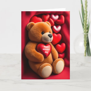 Gelukkige Valentijnsdag Teddybeer Feestdagen Kaart