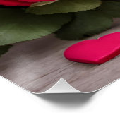 Gelukkige Valentijnsdag Teddybeer met Rozen Perfect Poster (Hoek)