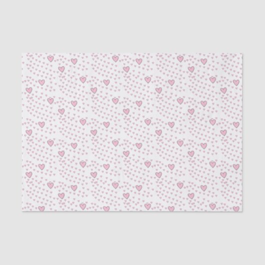 Gelukkige Valentijnsdag Tissue Paper Pink Hearts Tissuepapier (Voorkant)