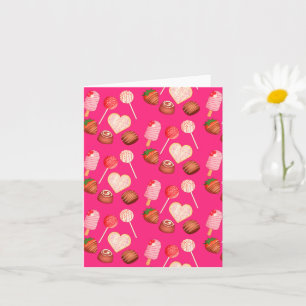 Gelukkige Valentijnsdag Traktaties En Snoep Patroo Kaart