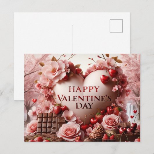 Gelukkige Valentijnsdag traktaties Feestdagenkaart (Voorkant / Achterkant)