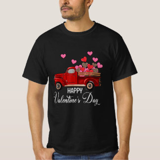 Gelukkige Valentijnsdag Truck Harten Dragen Liefde T-shirt