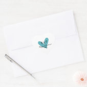 Gelukkige Valentijnsdag turquoise hart naam letter Hart Sticker (Envelop)