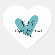 Gelukkige Valentijnsdag turquoise hart naam letter