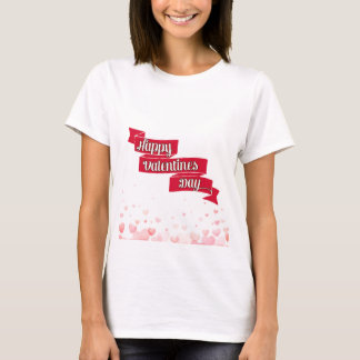 “Gelukkige Valentijnsdag” Typografie Hart Ontwerp T-shirt