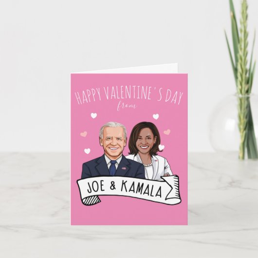 Gelukkige Valentijnsdag van Joe en Kamala Kaart (Voorkant)