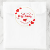 Gelukkige Valentijnsdag van Naam Ronde Sticker (Tas)