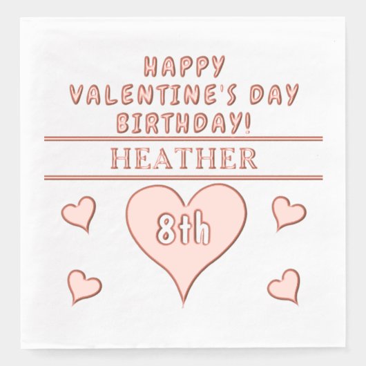 Gelukkige Valentijnsdag Verjaardag Harten Naam lee Folie Servetten (Voorkant)