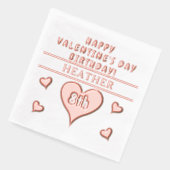 Gelukkige Valentijnsdag Verjaardag Harten Naam lee Folie Servetten (Links)