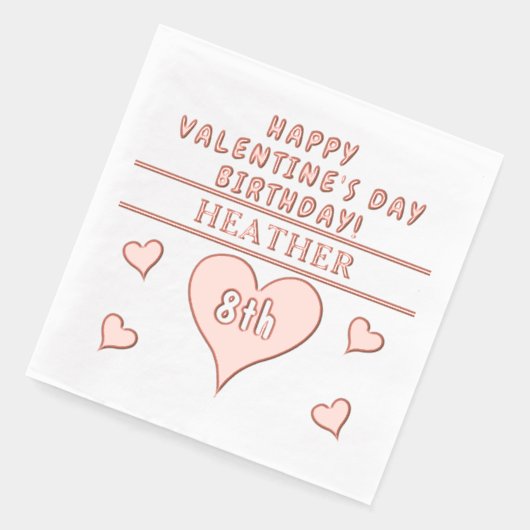 Gelukkige Valentijnsdag Verjaardag Harten Naam lee Folie Servetten (Links)