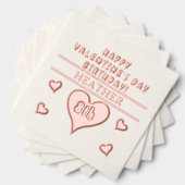Gelukkige Valentijnsdag Verjaardag Harten Naam lee Folie Servetten (Insitu (Gestapeld))