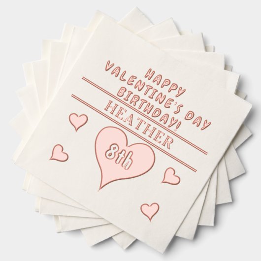 Gelukkige Valentijnsdag Verjaardag Harten Naam lee Folie Servetten (Insitu (Gestapeld))