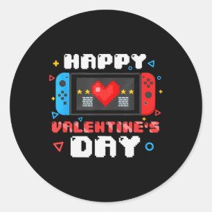 Gelukkige Valentijnsdag Video Game Controller Hart Ronde Sticker