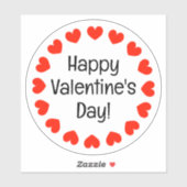 Gelukkige Valentijnsdag vinyl sticker met rood har (Vel)