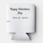 Gelukkige Valentijnsdag voeg naam datum toe eenvou Blikjeskoeler (Achterkant)