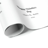 Gelukkige Valentijnsdag voeg naam datum toe eenvou Cadeaupapier (Rol Hoek)