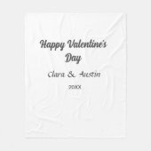 Gelukkige Valentijnsdag voeg naam datum toe eenvou Fleece Deken (Voorkant)