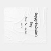 Gelukkige Valentijnsdag voeg naam datum toe eenvou Fleece Deken (Voorkant (Horizontaal))