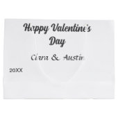 Gelukkige Valentijnsdag voeg naam datum toe eenvou Groot Cadeauzakje (Achterkant)