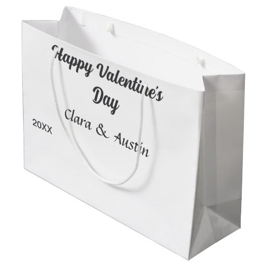 Gelukkige Valentijnsdag voeg naam datum toe eenvou Groot Cadeauzakje (Achterkant Gekanteld)