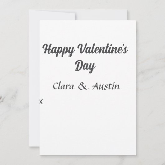 Gelukkige Valentijnsdag voeg naam datum toe eenvou Kaart (Achterkant)