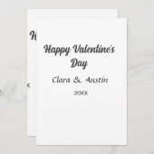 Gelukkige Valentijnsdag voeg naam datum toe eenvou Kaart (Voorkant / Achterkant)