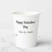Gelukkige Valentijnsdag voeg naam datum toe eenvou Papieren Bekers (Achterkant)