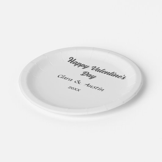 Gelukkige Valentijnsdag voeg naam datum toe eenvou Papieren Bordje (Gekanteld)