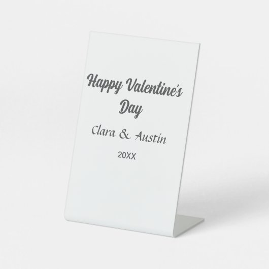 Gelukkige Valentijnsdag voeg naam datum toe eenvou Reclamebord Met Voetstuk (Voorkant)
