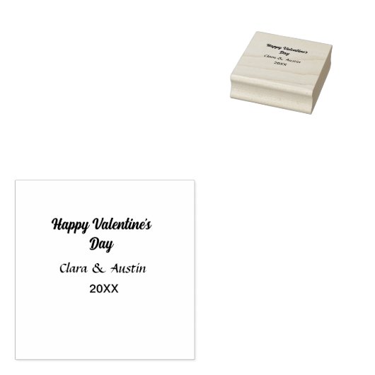 Gelukkige Valentijnsdag voeg naam datum toe eenvou Rubberstempel (Gestempeld)