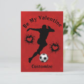 Gelukkige Valentijnsdag Voetballer Kind Kaart (Staand voorkant)