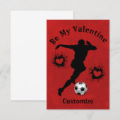 Gelukkige Valentijnsdag Voetballer Kind Kaart (Voorkant / Achterkant)