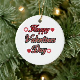 Gelukkige Valentijnsdag voor cadeau Keramisch Ornament