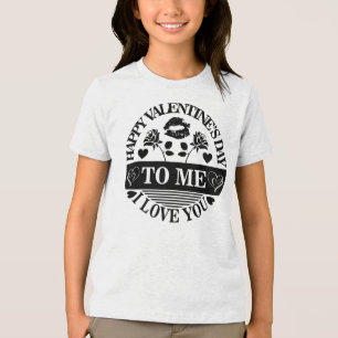 Gelukkige Valentijnsdag voor mij Ik hou van jou-58 Tri-Blend Shirt