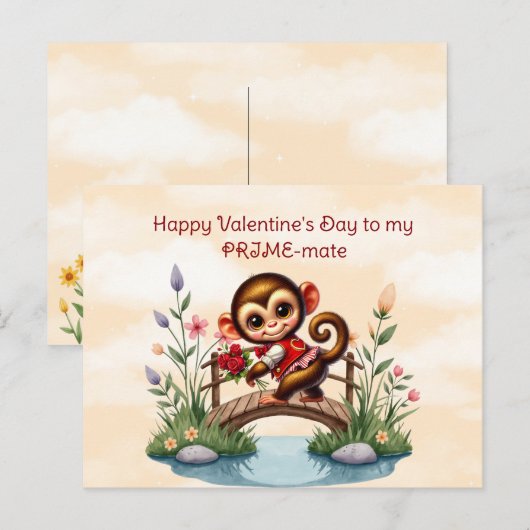 Gelukkige Valentijnsdag voor mijn Prime-mate Feestdagenkaart (Voorkant / Achterkant)