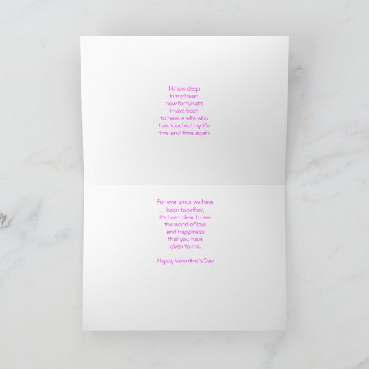 Gelukkige Valentijnsdag voor mijn vrouw Feestdagen Kaart (Binnen)