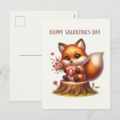Gelukkige Valentijnsdag vos Feestdagenkaart (Voorkant / Achterkant)