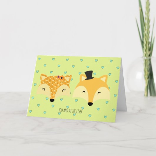 Gelukkige Valentijnsdag Vossen grillig Feestdagen Kaart (Voorkant)