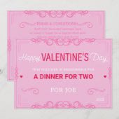 Gelukkige Valentijnsdag Voucher Gift Paar Feestdagenkaart (Voorkant / Achterkant)