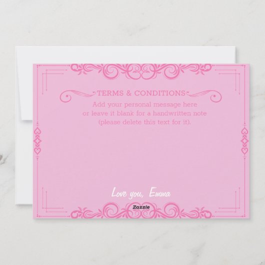 Gelukkige Valentijnsdag Voucher Gift Paar Feestdagenkaart (Achterkant)