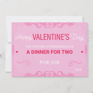 Gelukkige Valentijnsdag Voucher Gift Paar Feestdagenkaart