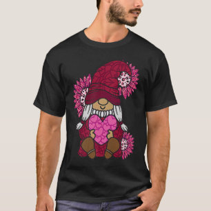 Gelukkige Valentijnsdag Vrouwen Gnome met Zonneblo T-shirt