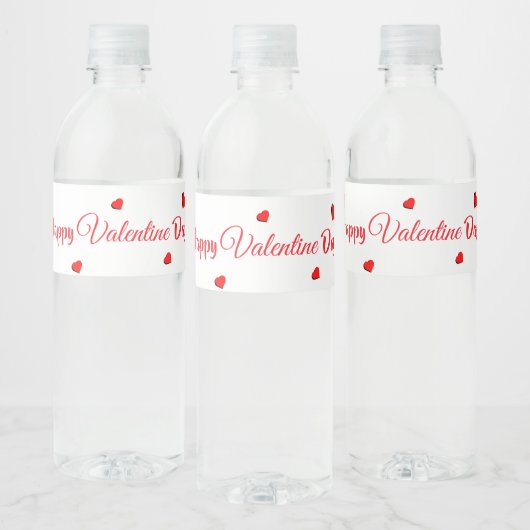 Gelukkige Valentijnsdag Waterfles Etiket (Flessen)