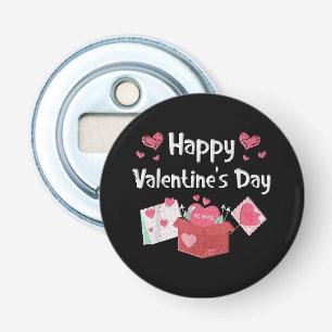 Gelukkige Valentijnsdag Wees Van Mij Schattige Har Button Flesopener