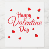 Gelukkige Valentijnsdag Wijn Etiket (Enkel label)