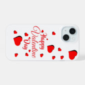 Gelukkige Valentijnsdag wit iPhone 15 Case (Achterkant horizontaal)